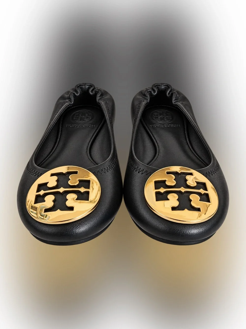 Tory Burch Minnie Travel Ballet Flats – Black/Gold – Size 4M